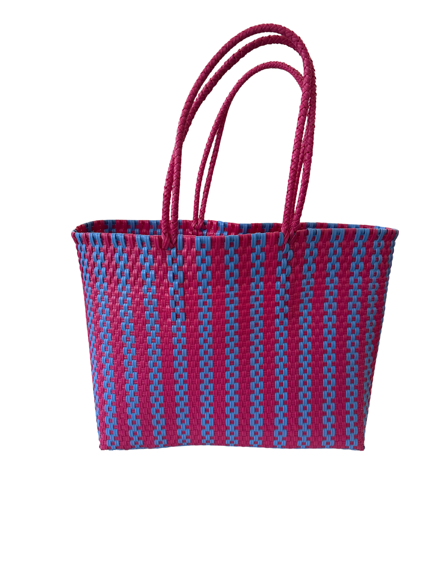 Handwoven Super Tote Bag for Women | Recycled Plastic Shoulder Purse | Summer Beach, Pool, and Travel Handbag