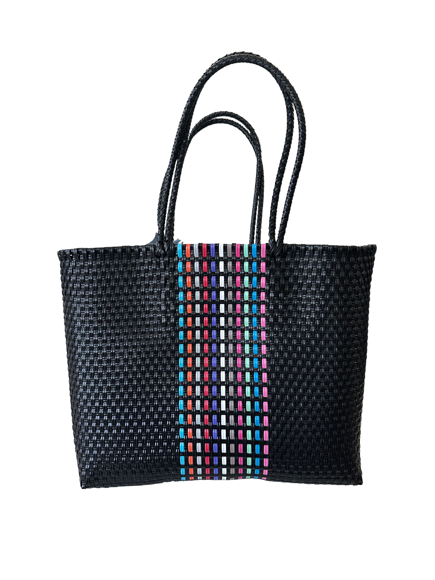 Handwoven Super Tote Bag for Women | Recycled Plastic Shoulder Purse | Summer Beach, Pool, and Travel Handbag