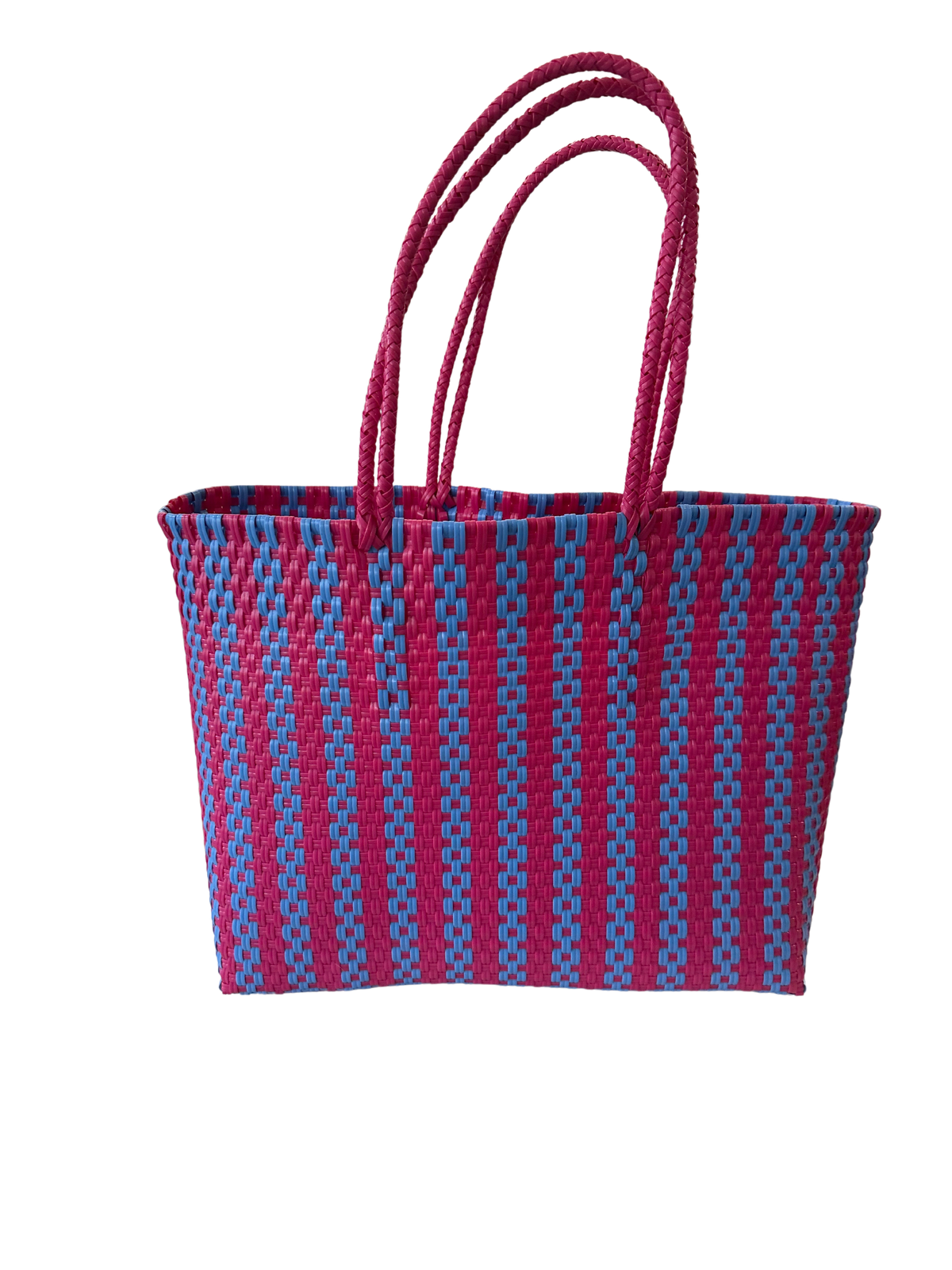 Handwoven Super Tote Bag for Women | Recycled Plastic Shoulder Purse | Summer Beach, Pool, and Travel Handbag