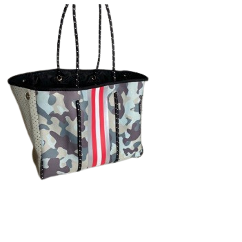 Neoprene Tote Bag Camo Sea Green & Gray by Dallas Hill Design