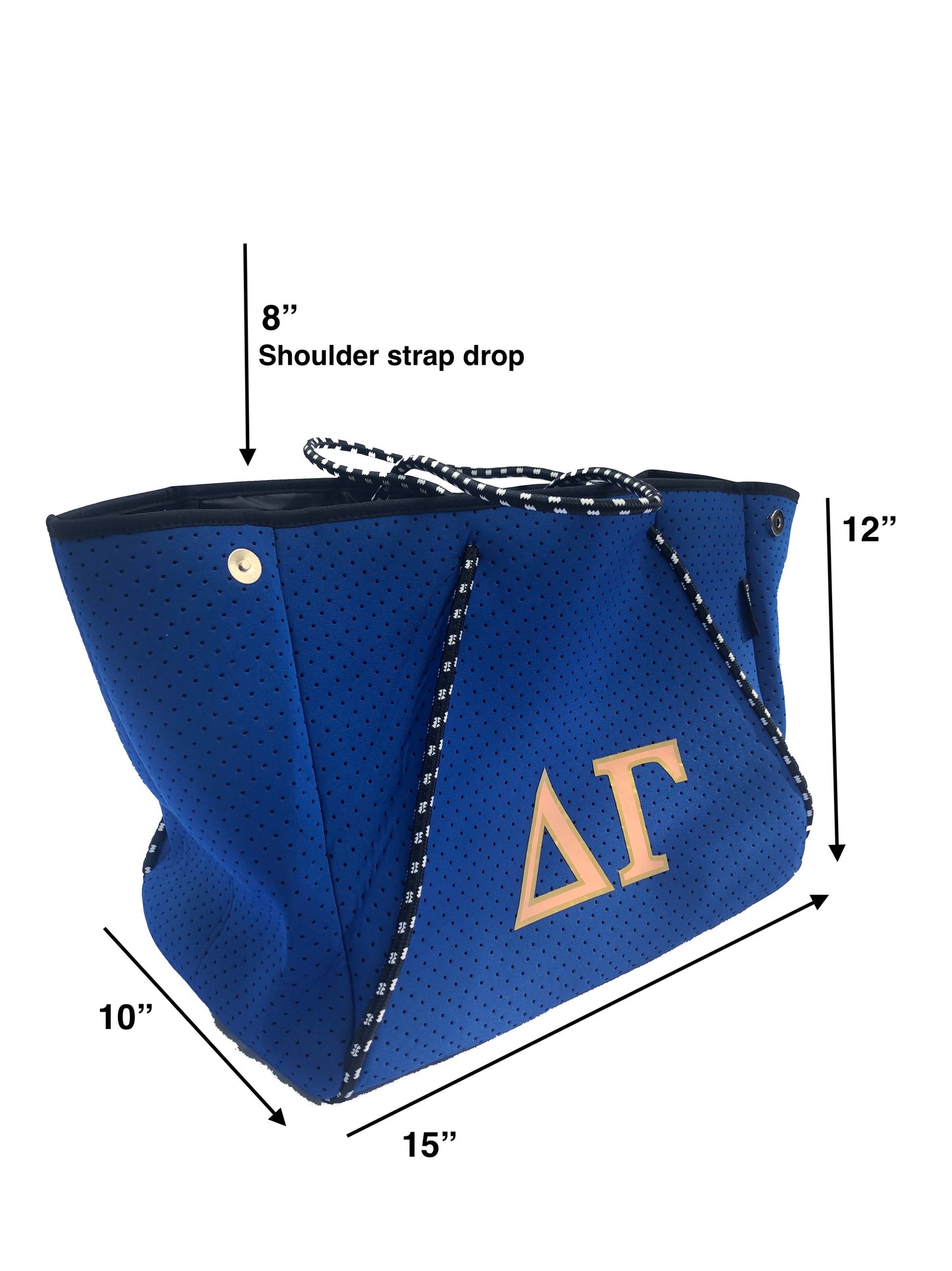 Delta Gamma Dee Gee DG Sorority Gift Bid Day Recruitment Neoprene Tote Bags School Overnight Gym Travel Beach Sister Dallas Hill