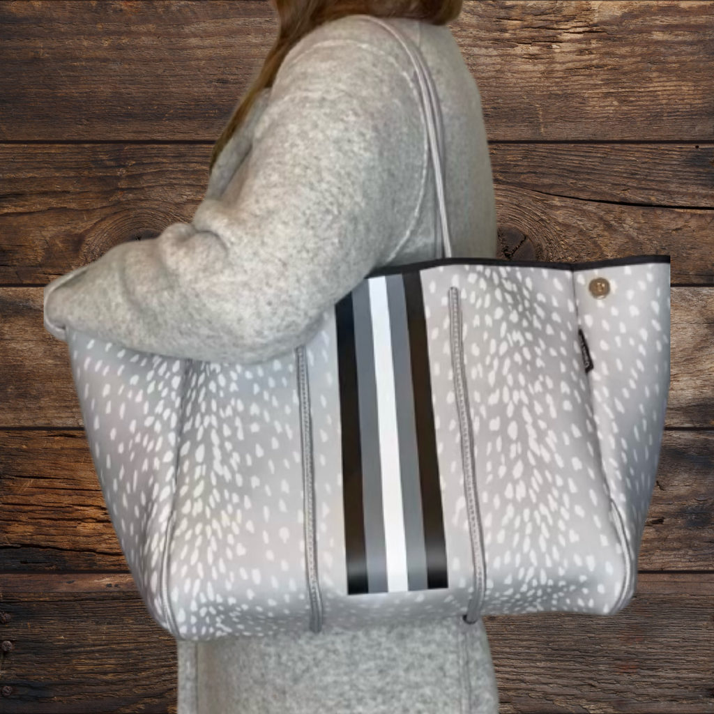 Small Grey Fawn Neoprene Crossbody Bag – Dawson & Daisy Boutique