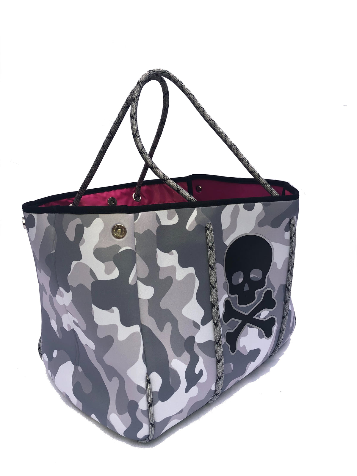 Neoprene Tote Bag Camo Skull by Dallas Hill Design