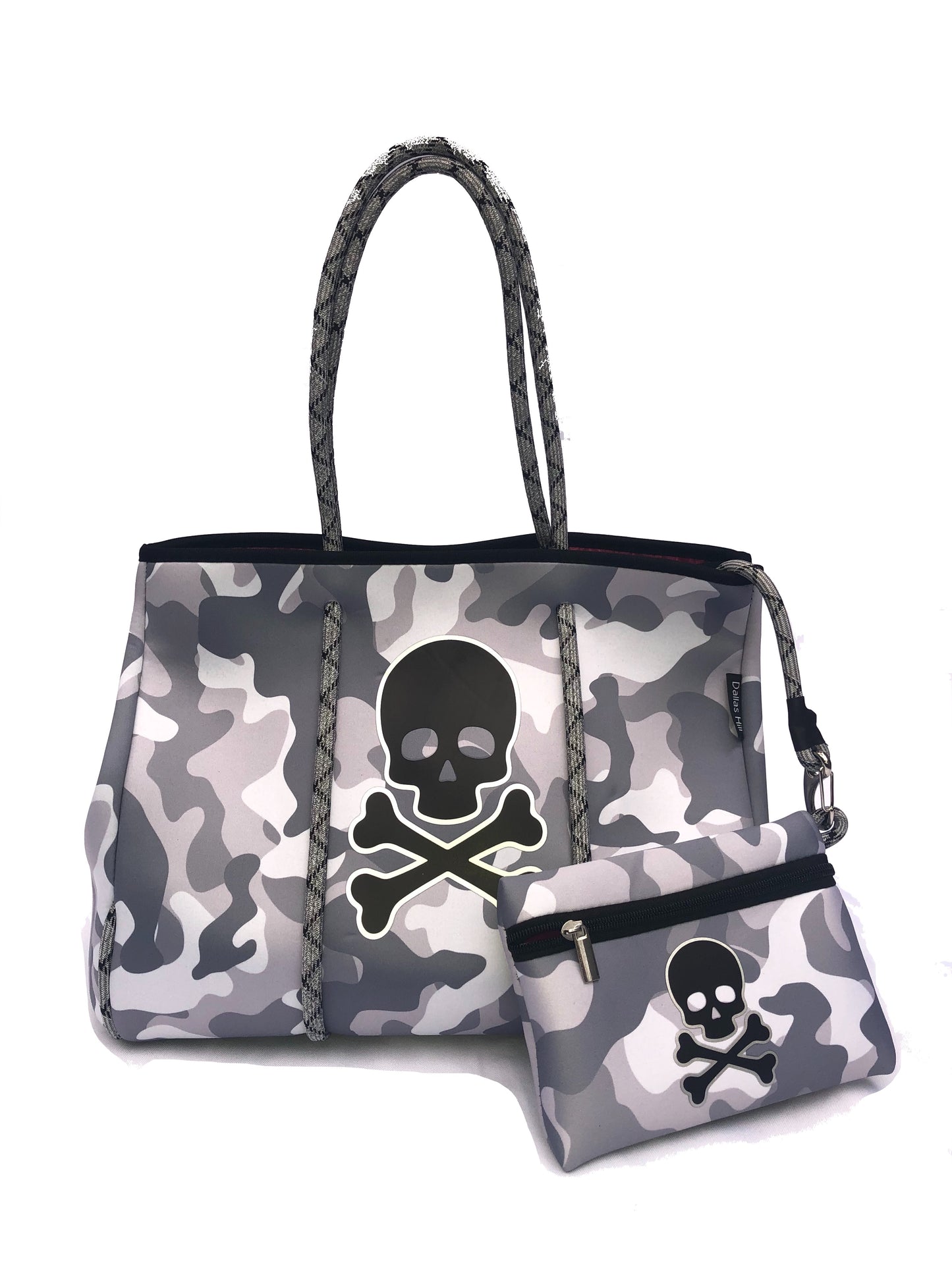 Neoprene Tote Bag Camo Skull by Dallas Hill Design