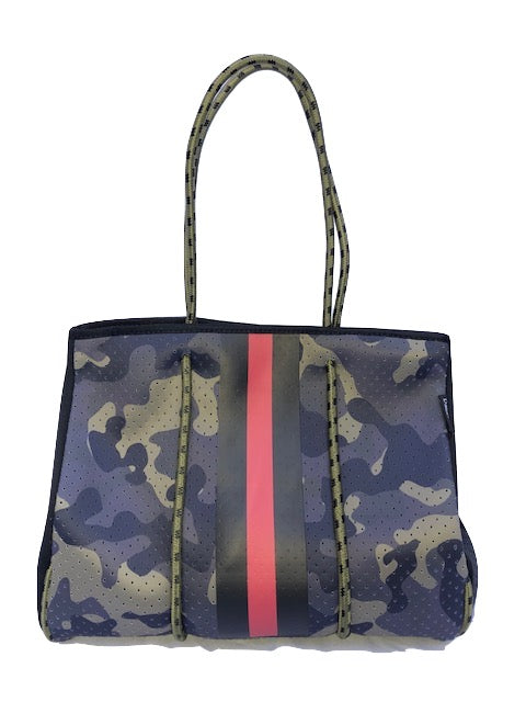 Neoprene Tote Bag Camo Green by Dallas Hill Design