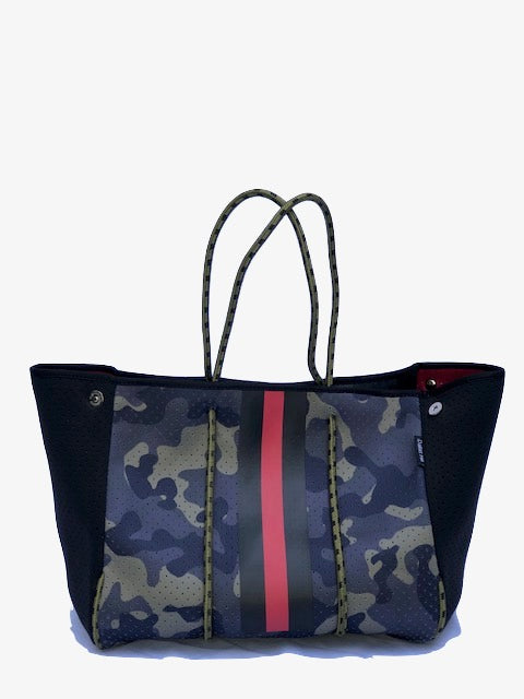 Neoprene Tote Bag Camo Green by Dallas Hill Design