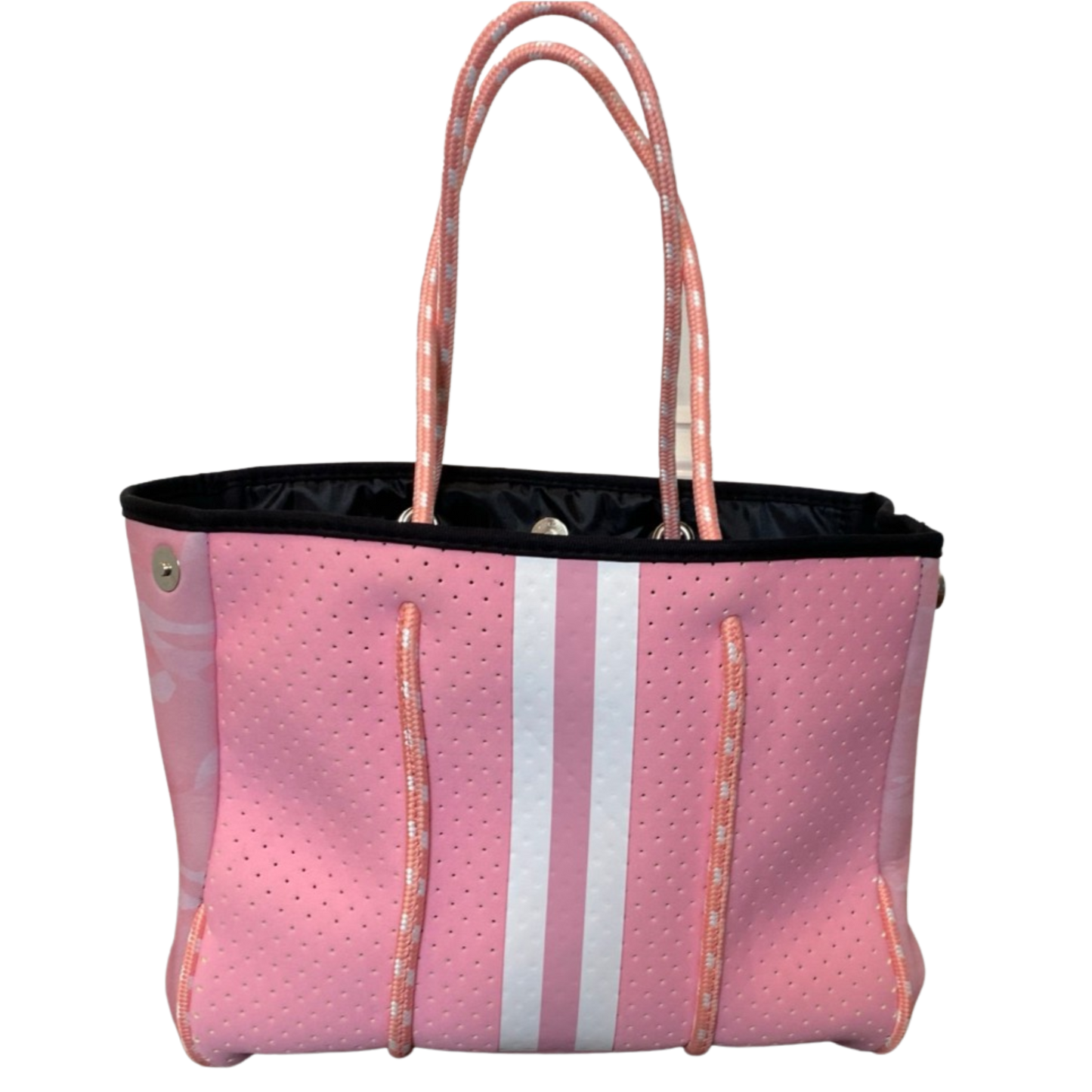 Neoprene Tote Bag Kids & Tween Sized Pink & Camo sides by Dallas Hill Design