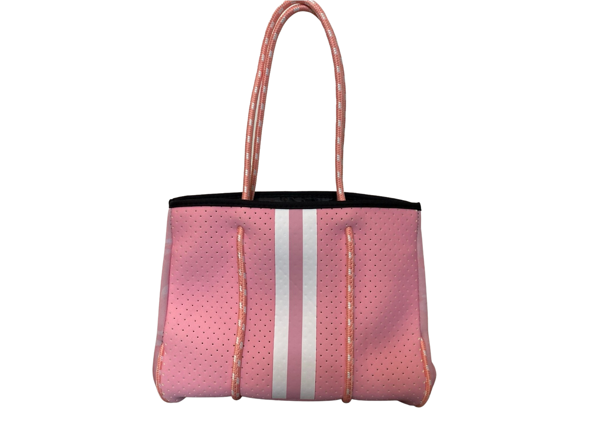 Neoprene Tote Bag Kids & Tween Sized Pink & Camo sides by Dallas Hill Design