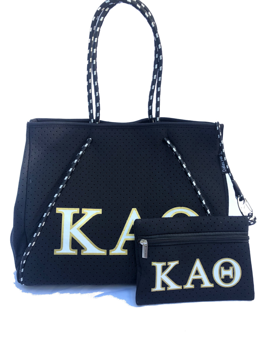 Kappa Alpha Theta Sorority Gift Bid Day Recruitment Neoprene Tote Bags School Overnight Gym Travel Beach Sister Dallas Hill