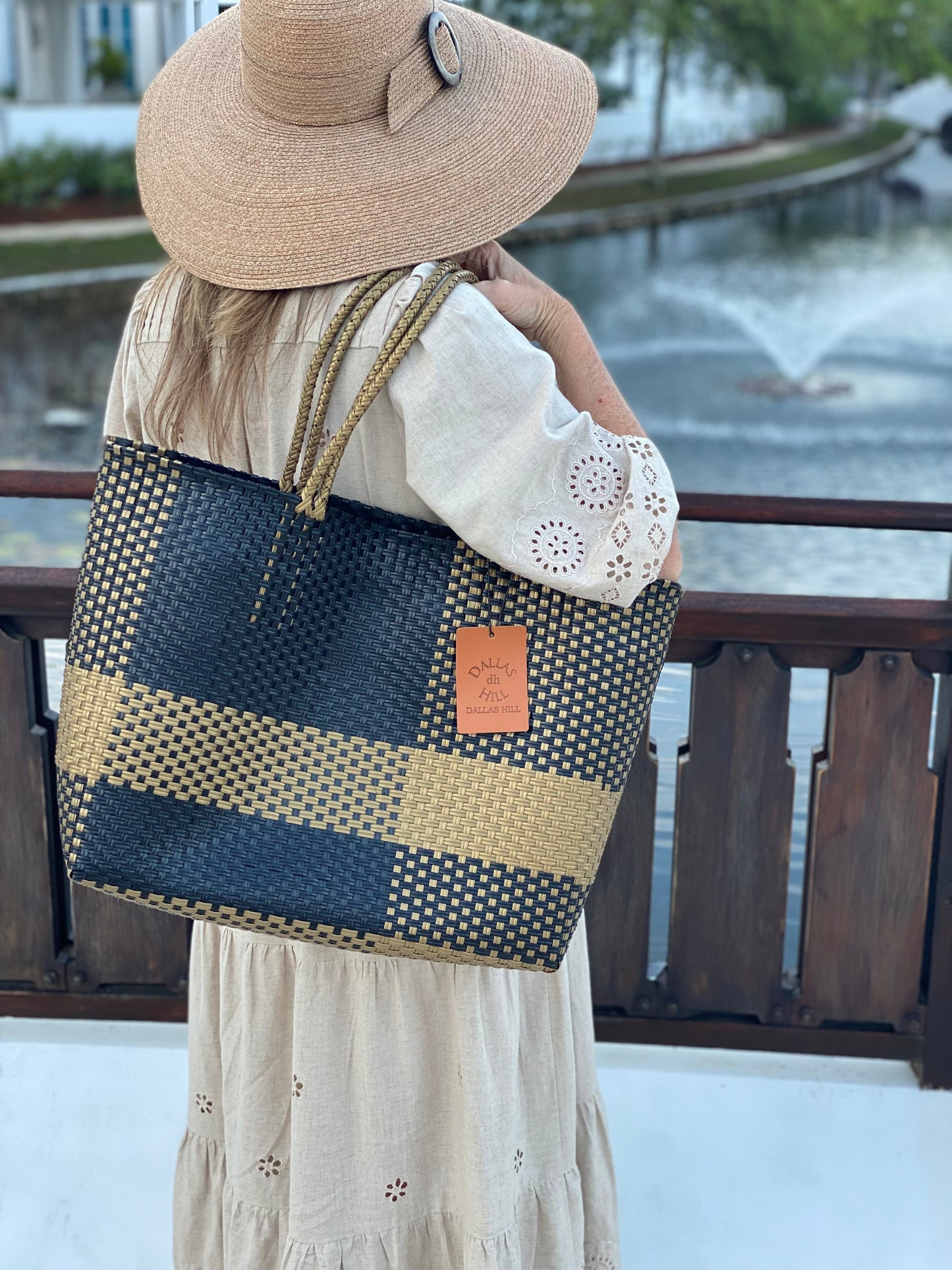 Woven Super Tote, Handwoven Recycled Plastic Tote, Woven Bag