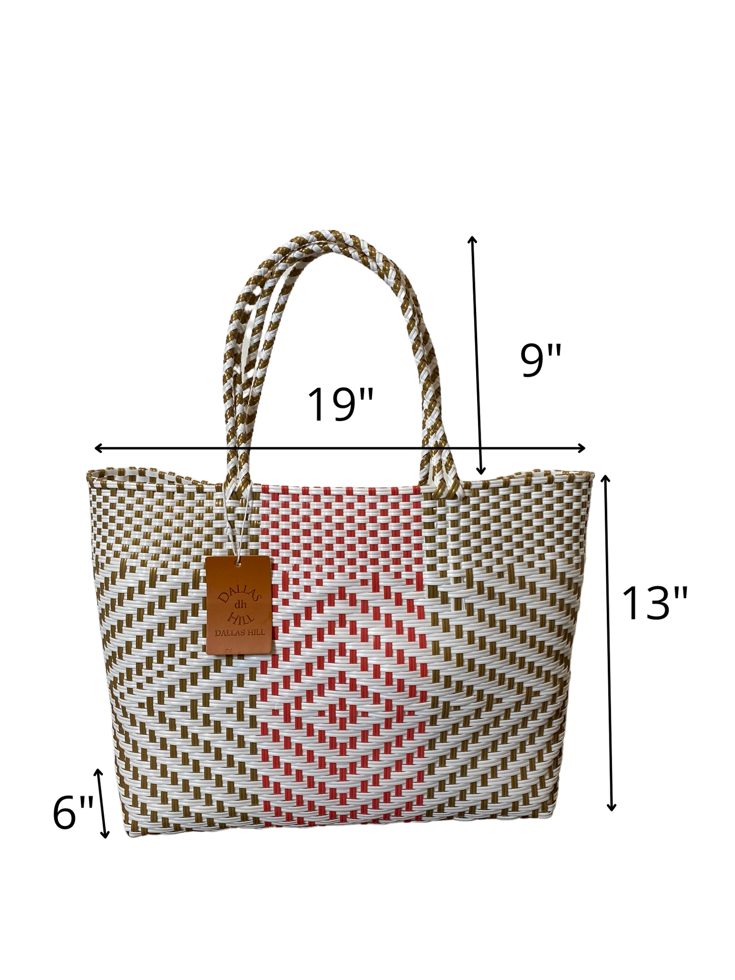 Plastic woven top tote bag